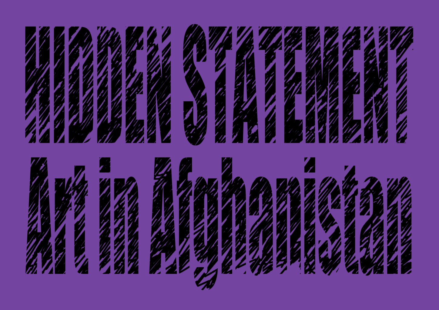 Logo Hidden Statement. Schwarze Schrift auf violettem HIntergrund