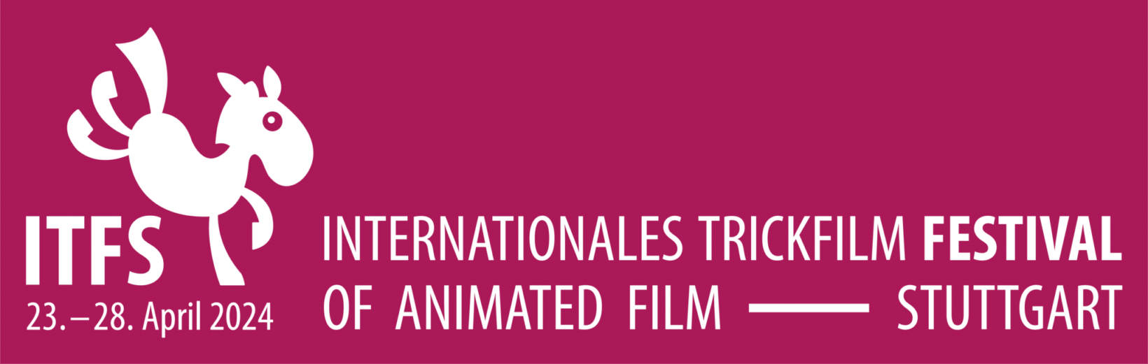 Logo des Internationalen Trickfilmfestivals mit animiertem springenden Pferd