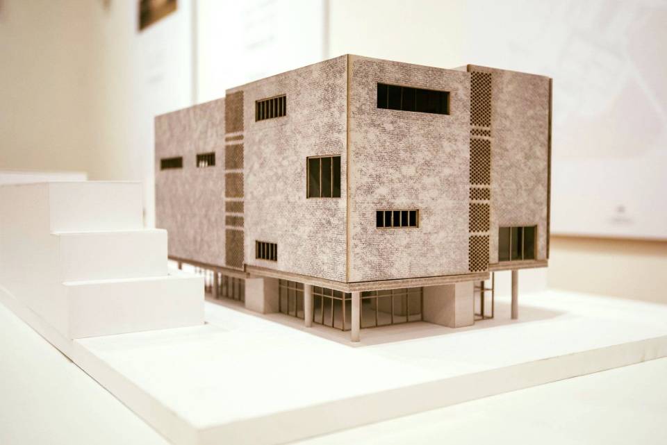 Modell für einen Neubau für das Linden-Museum auf dem Areal des Züblin-Parkhauses