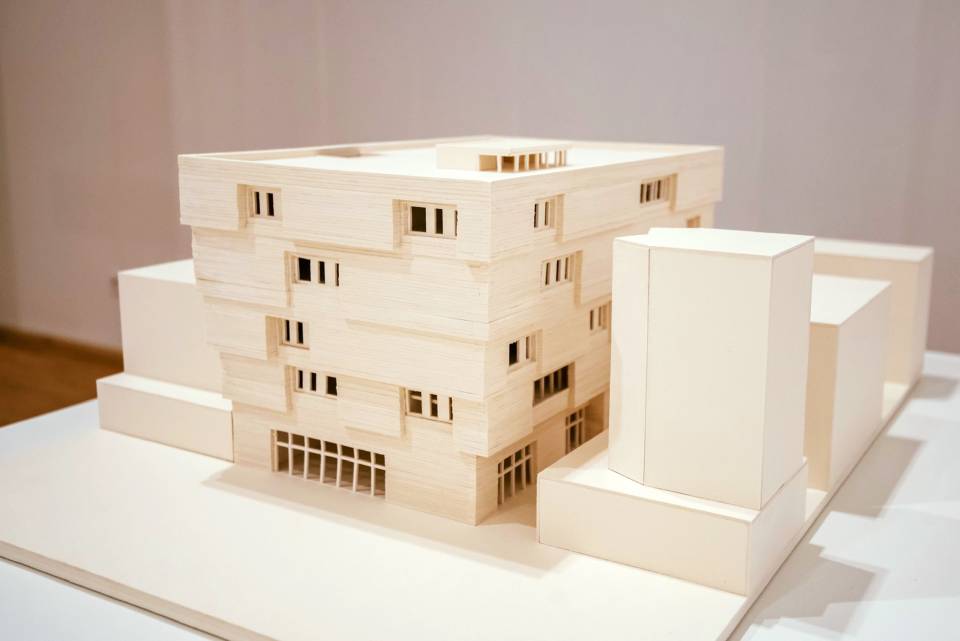Modell für einen Neubau für das Linden-Museum an der Königstraße