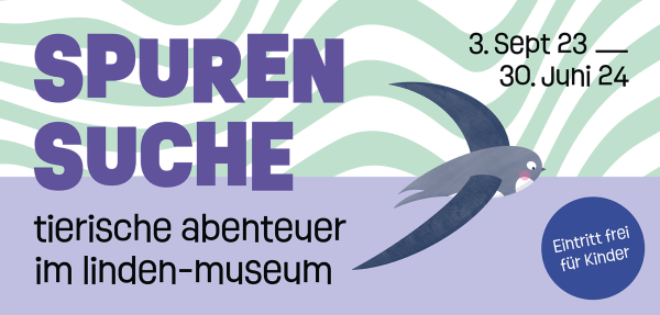 Ausstellungsposter "Spurensuche. Tierische Abenteuer im Linden-Museum"