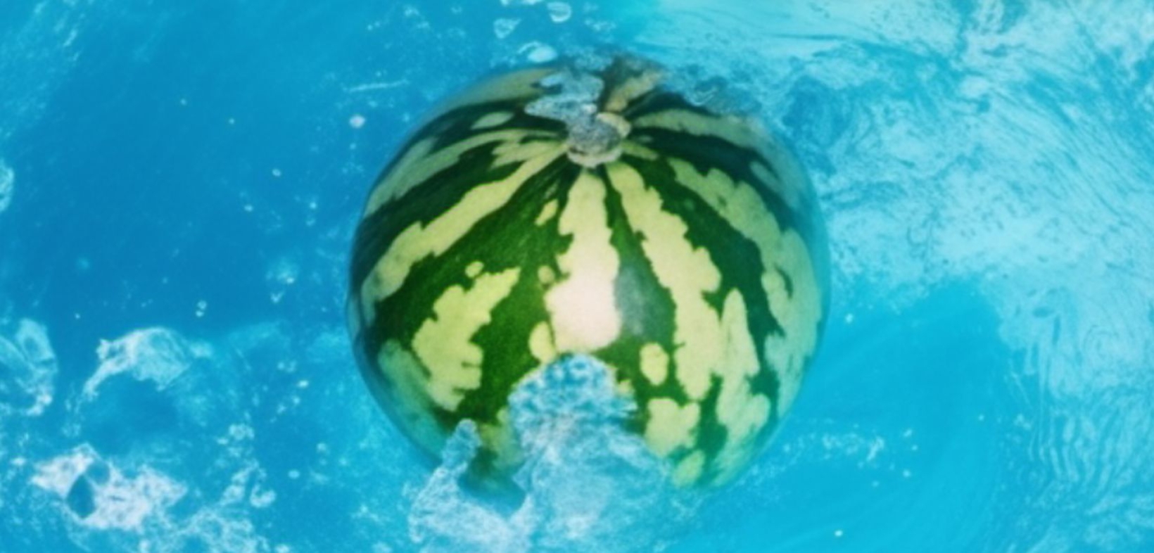 Wassermelone fällt ins Wasser